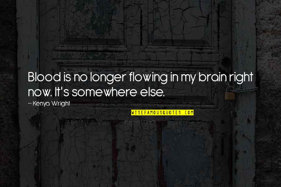 Tamil Meaning Quotes By Kenya Wright: Blood is no longer flowing in my brain