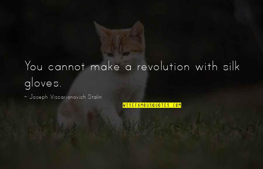 Tamlama Nedi R Quotes By Joseph Vissarionovich Stalin: You cannot make a revolution with silk gloves.