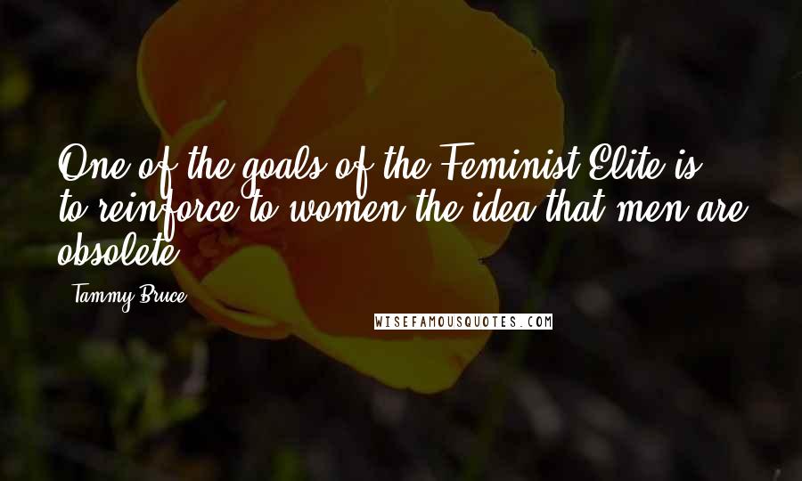 Tammy Bruce quotes: One of the goals of the Feminist Elite is to reinforce to women the idea that men are obsolete.