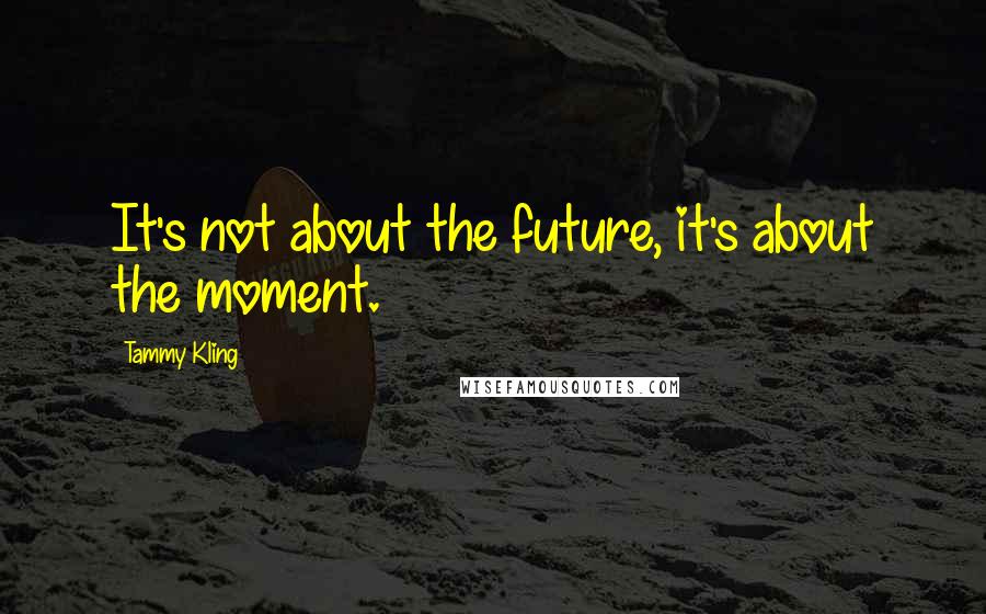 Tammy Kling quotes: It's not about the future, it's about the moment.