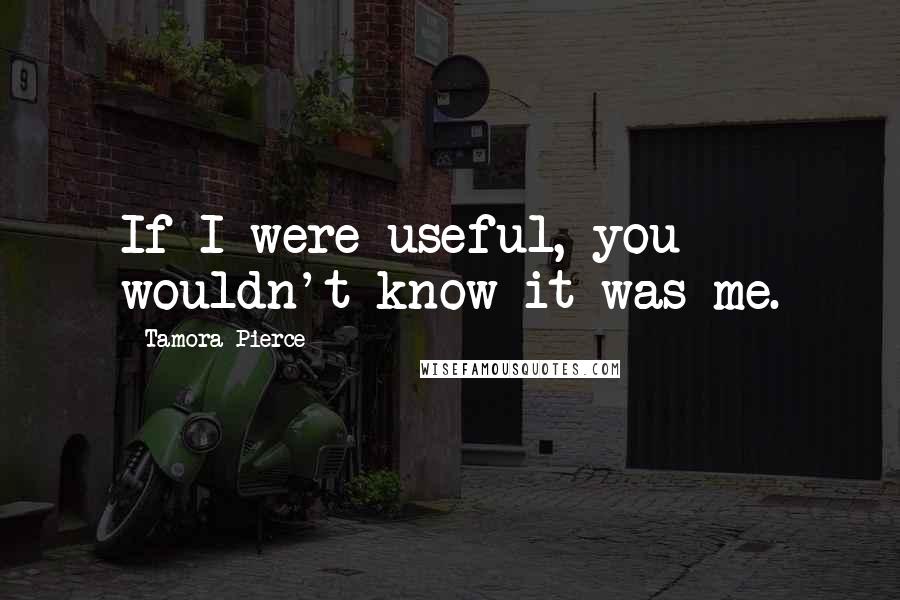 Tamora Pierce quotes: If I were useful, you wouldn't know it was me.