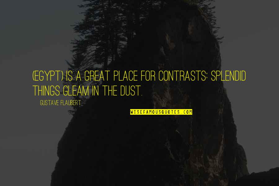 Tampa Rays Quotes By Gustave Flaubert: (Egypt) is a great place for contrasts: splendid