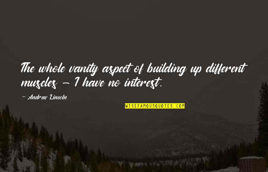 Tamplin And Company Quotes By Andrew Lincoln: The whole vanity aspect of building up different