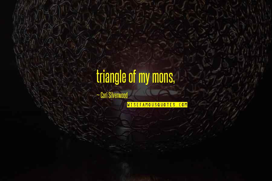 Tampons Quotes By Cari Silverwood: triangle of my mons,