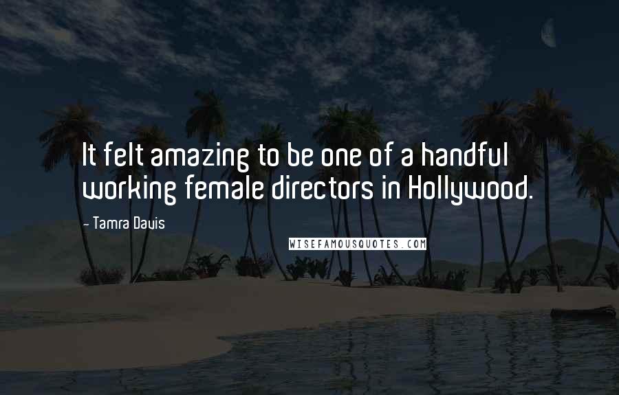 Tamra Davis quotes: It felt amazing to be one of a handful working female directors in Hollywood.