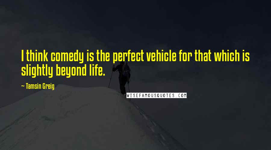 Tamsin Greig quotes: I think comedy is the perfect vehicle for that which is slightly beyond life.
