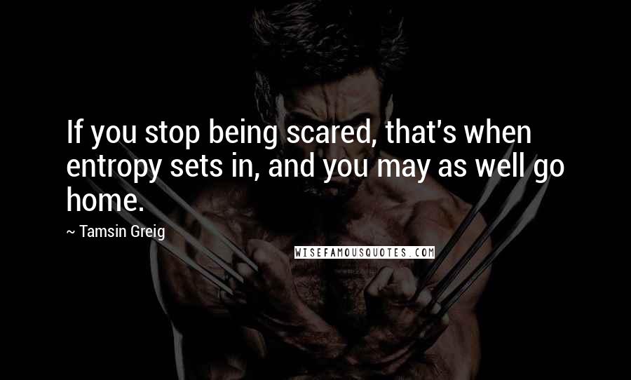 Tamsin Greig quotes: If you stop being scared, that's when entropy sets in, and you may as well go home.