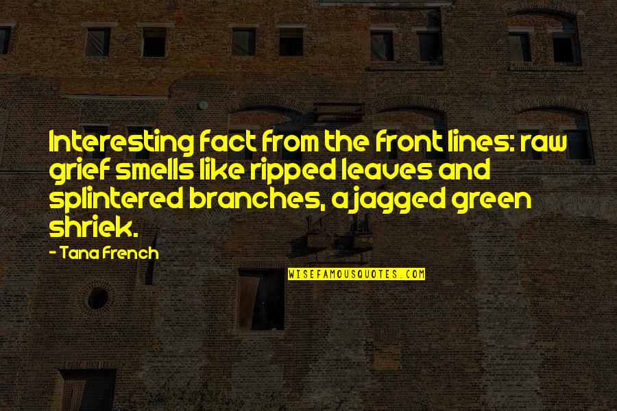 Tana Quotes By Tana French: Interesting fact from the front lines: raw grief