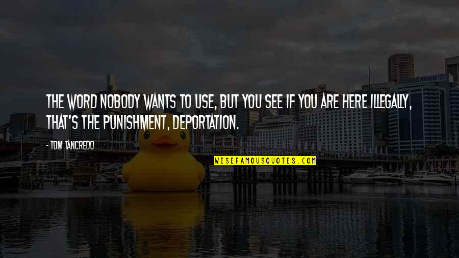 Tancredo Quotes By Tom Tancredo: The word nobody wants to use, but you Tancredo Quotes By Tom Tancredo: The word nobody wants to use, but you
