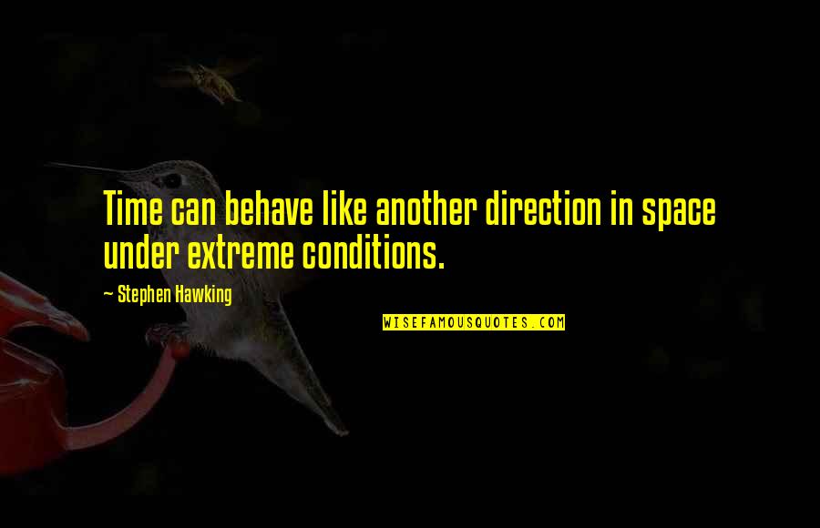 Tandwielen Oefeningen Quotes By Stephen Hawking: Time can behave like another direction in space