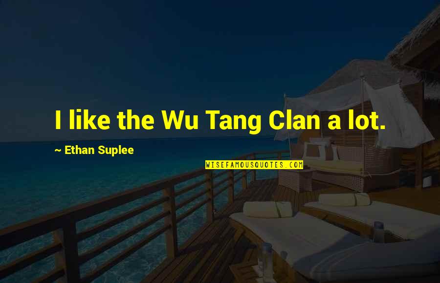 Tang Quotes By Ethan Suplee: I like the Wu Tang Clan a lot.