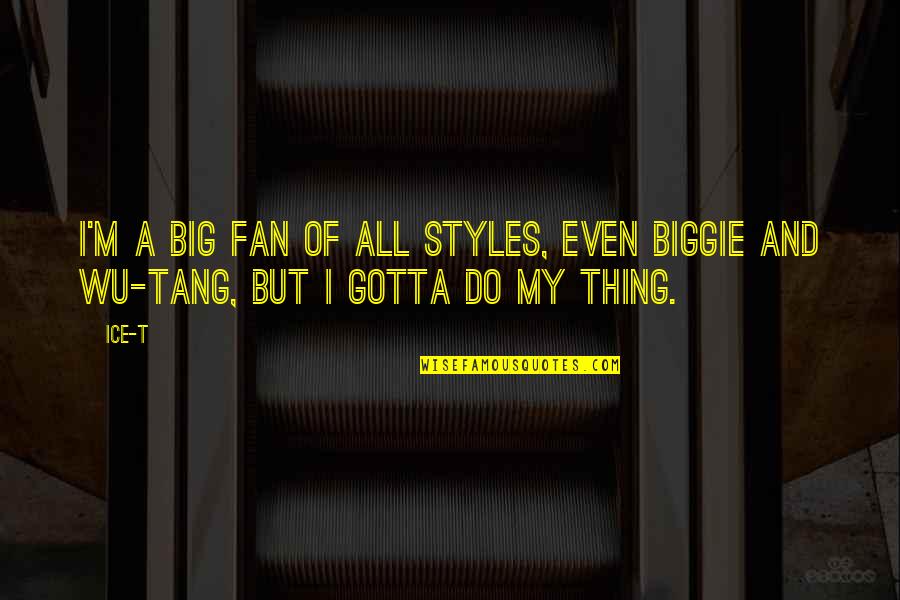 Tang Quotes By Ice-T: I'm a big fan of all styles, even