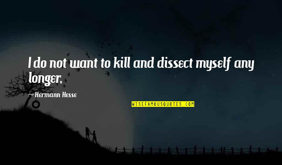 Tangalakis Quotes By Hermann Hesse: I do not want to kill and dissect