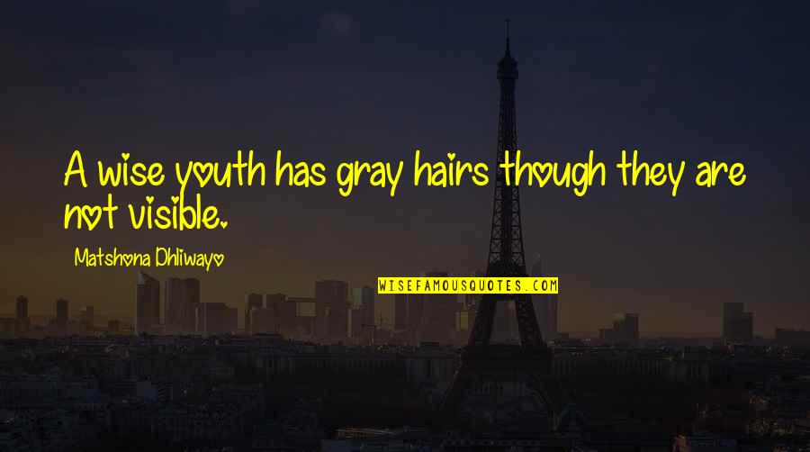 Tangguh Expansion Quotes By Matshona Dhliwayo: A wise youth has gray hairs though they Tangguh Expansion Quotes By Matshona Dhliwayo: A wise youth has gray hairs though they