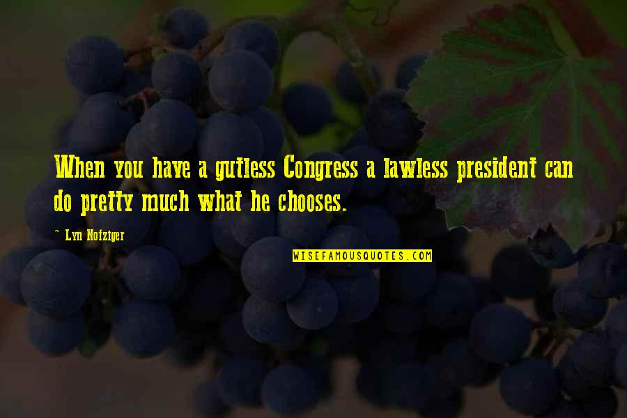 Tangiwai Stone Quotes By Lyn Nofziger: When you have a gutless Congress a lawless