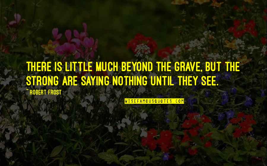 Tango Dance Quotes By Robert Frost: There is little much beyond the grave, but