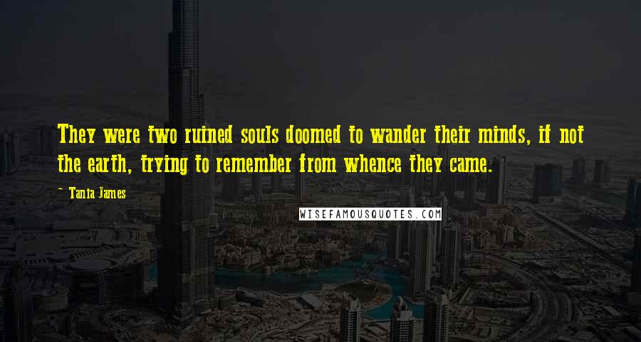 Tania James quotes: They were two ruined souls doomed to wander their minds, if not the earth, trying to remember from whence they came.