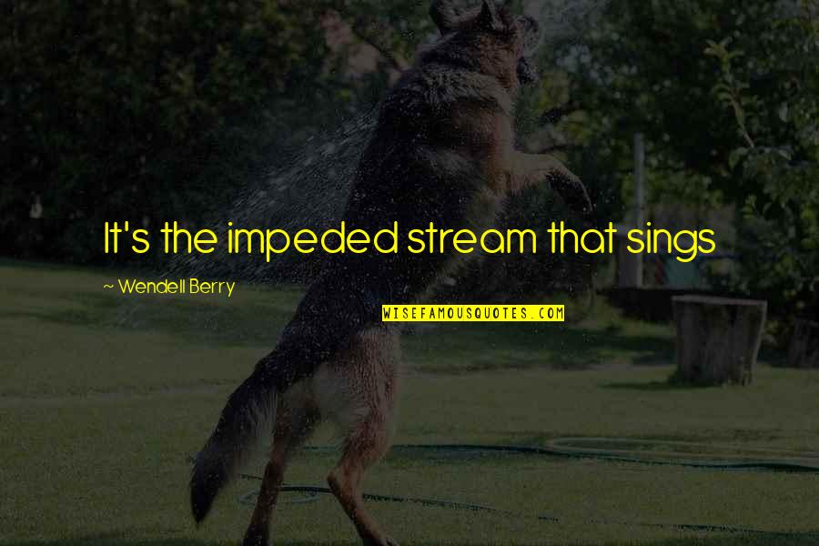 Tanssiteatteri Eri Quotes By Wendell Berry: It's the impeded stream that sings Tanssiteatteri Eri Quotes By Wendell Berry: It's the impeded stream that sings
