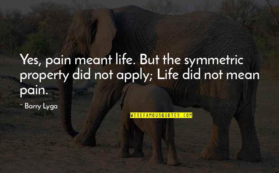 Tantiem Quotes By Barry Lyga: Yes, pain meant life. But the symmetric property