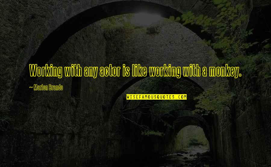Tanweer Memon Quotes By Marlon Brando: Working with any actor is like working with Tanweer Memon Quotes By Marlon Brando: Working with any actor is like working with