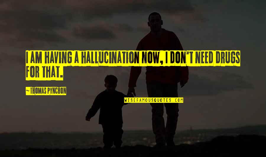 Tanzer 25 Quotes By Thomas Pynchon: I am having a hallucination now, I don't