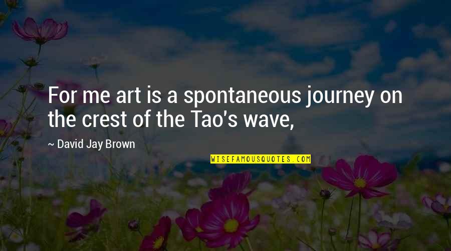 Tao Quotes By David Jay Brown: For me art is a spontaneous journey on