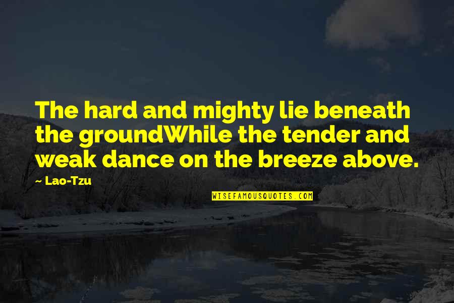 Tao Quotes By Lao-Tzu: The hard and mighty lie beneath the groundWhile