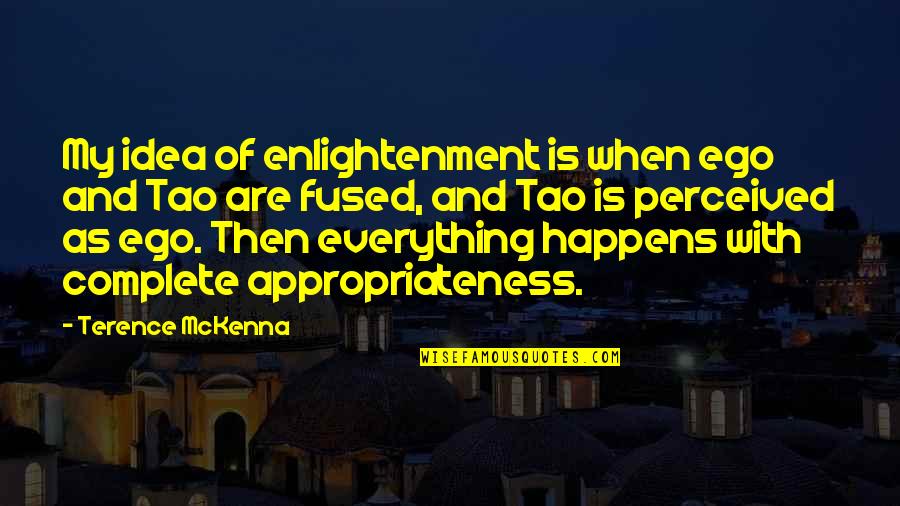 Tao Quotes By Terence McKenna: My idea of enlightenment is when ego and