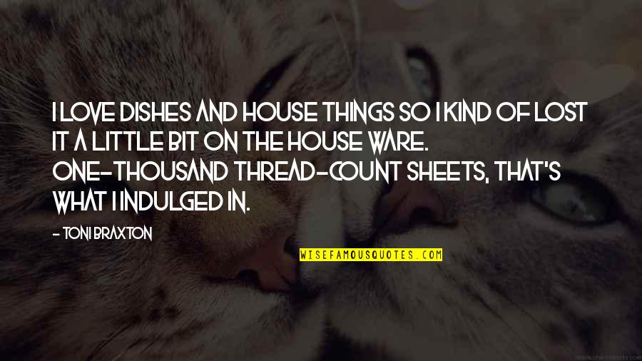 Taoiseach Ireland Quotes By Toni Braxton: I love dishes and house things so I