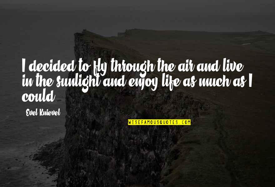 Tapaswi Shrestha Quotes By Evel Knievel: I decided to fly through the air and Tapaswi Shrestha Quotes By Evel Knievel: I decided to fly through the air and