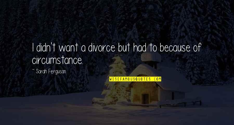 Tapestried Means Quotes By Sarah Ferguson: I didn't want a divorce but had to