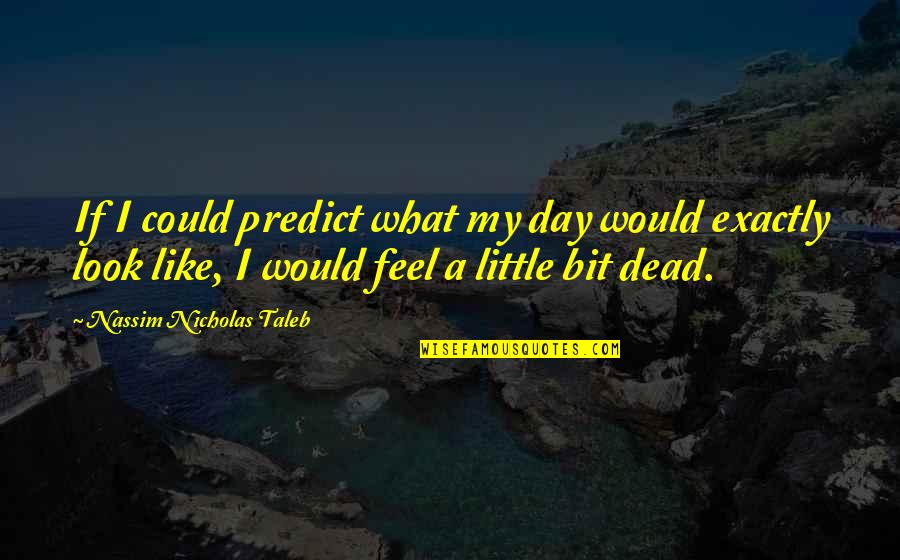 Tapped Out Loud Quotes By Nassim Nicholas Taleb: If I could predict what my day would