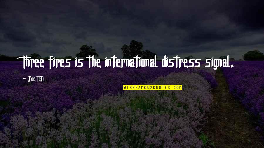 Tapper Ford Quotes By Joe Teti: Three fires is the international distress signal.