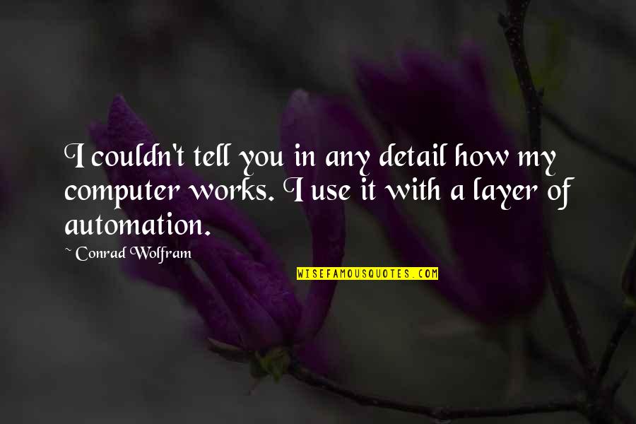 Tarefas Diarias Quotes By Conrad Wolfram: I couldn't tell you in any detail how Tarefas Diarias Quotes By Conrad Wolfram: I couldn't tell you in any detail how