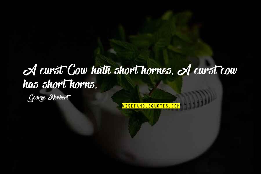 Target Accomplished Quotes By George Herbert: A curst Cow hath short hornes.[A curst cow