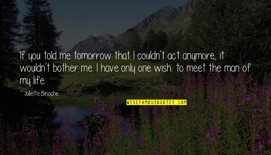 Target Achievement Motivational Quotes By Juliette Binoche: If you told me tomorrow that I couldn't