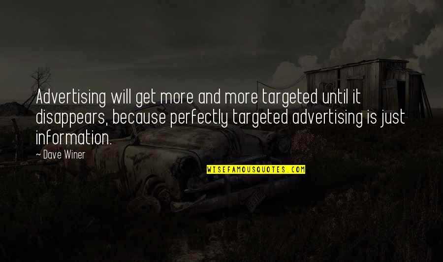 Targeted Advertising Quotes By Dave Winer: Advertising will get more and more targeted until
