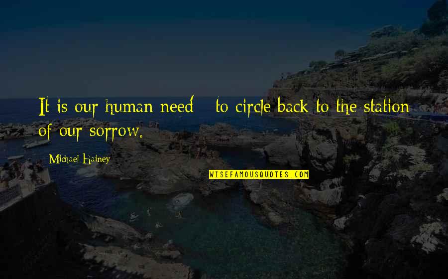 Tariq Aziz Famous Quotes By Michael Hainey: It is our human need - to circle Tariq Aziz Famous Quotes By Michael Hainey: It is our human need - to circle