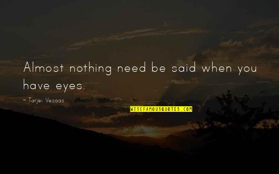 Tarjei B Quotes By Tarjei Vesaas: Almost nothing need be said when you have Tarjei B Quotes By Tarjei Vesaas: Almost nothing need be said when you have