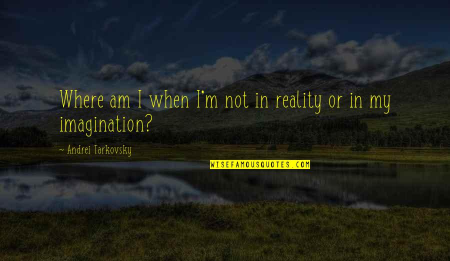 Tarkovsky's Quotes By Andrei Tarkovsky: Where am I when I'm not in reality