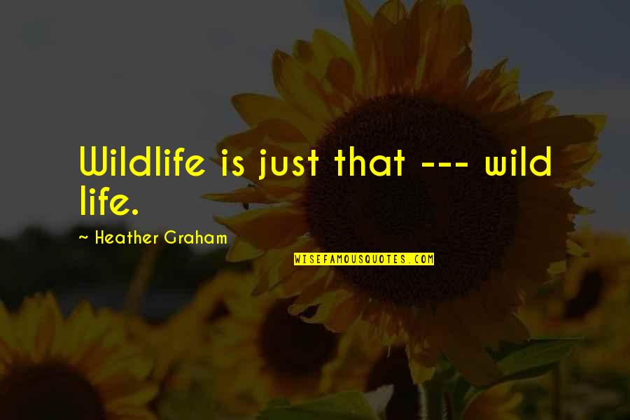 Tarmac Quotes By Heather Graham: Wildlife is just that --- wild life.