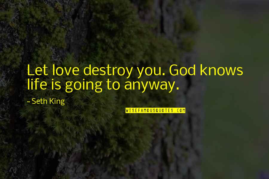 Tartts Four Quotes By Seth King: Let love destroy you. God knows life is