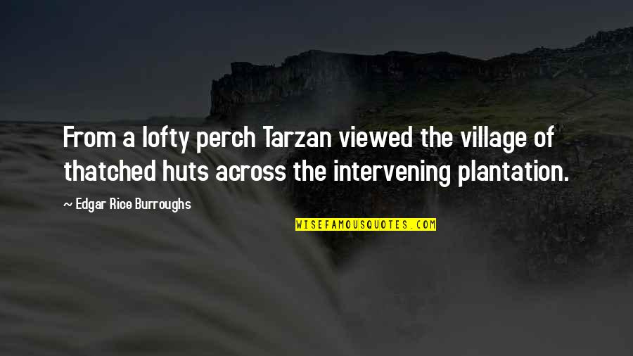 Tarzan Quotes By Edgar Rice Burroughs: From a lofty perch Tarzan viewed the village