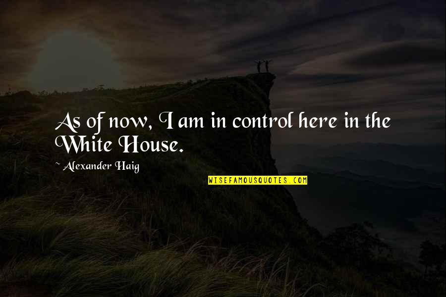 Tasha Godspell Quotes By Alexander Haig: As of now, I am in control here