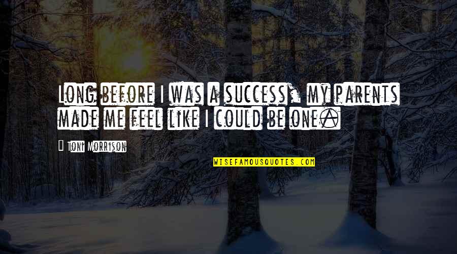 Tashayla Johnson Quotes By Toni Morrison: Long before I was a success, my parents
