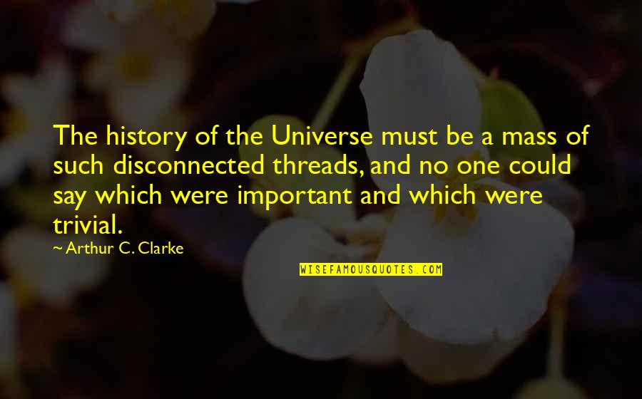 Tashima Island Quotes By Arthur C. Clarke: The history of the Universe must be a