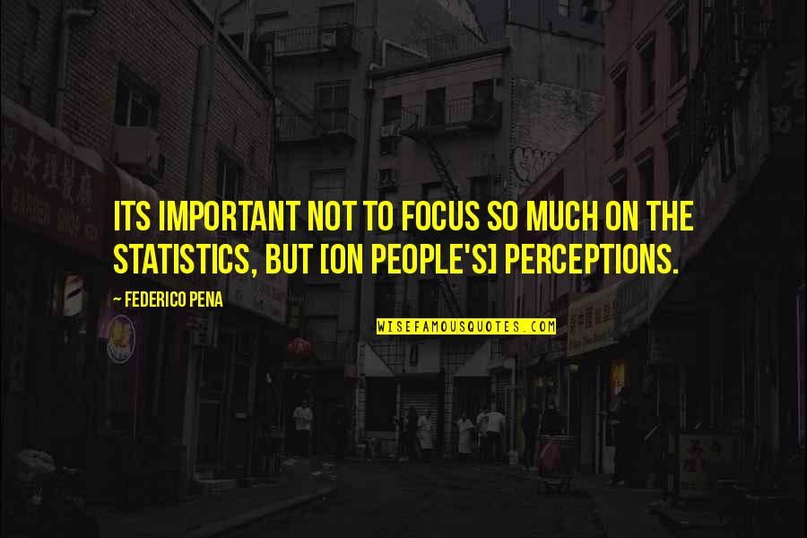 Tashrif Manaa Quotes By Federico Pena: Its important not to focus so much on
