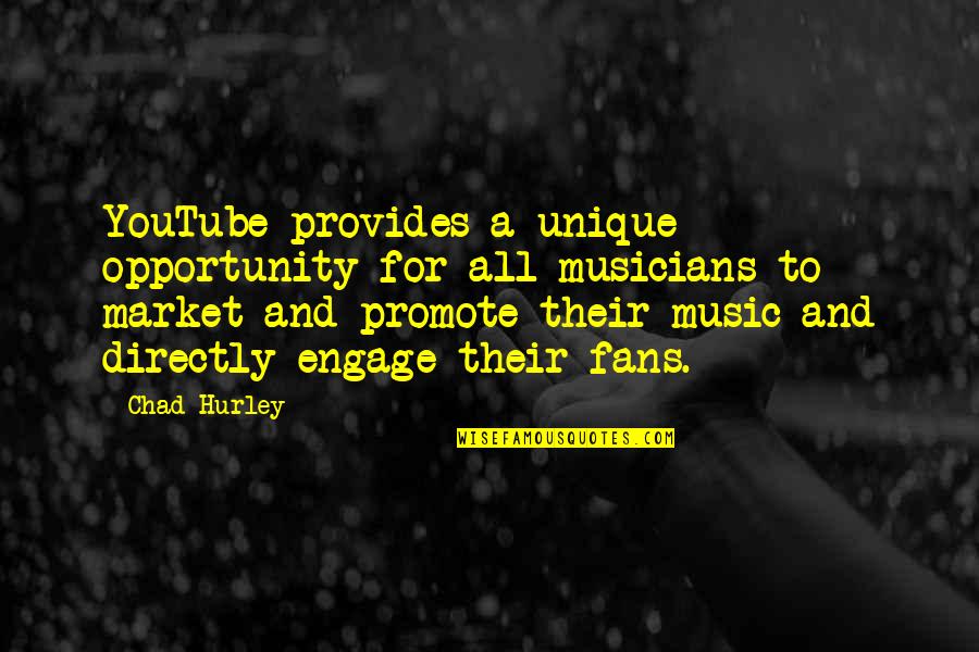 Taskmasters Pouch Quotes By Chad Hurley: YouTube provides a unique opportunity for all musicians