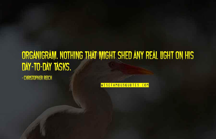 Tasks Quotes By Christopher Reich: organigram. Nothing that might shed any real light