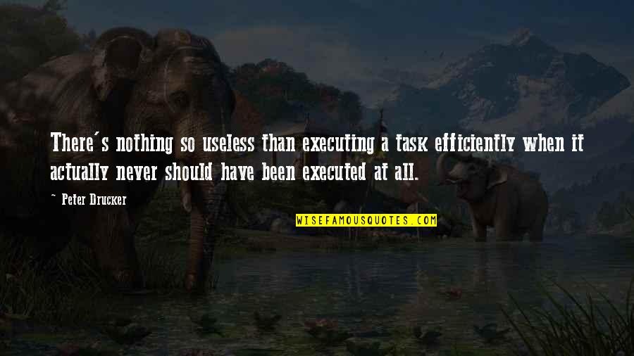 Tasks Quotes By Peter Drucker: There's nothing so useless than executing a task